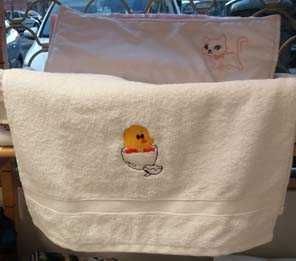 toallas bordado pollito